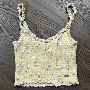 Hollister Ruffle Floral Crop Top